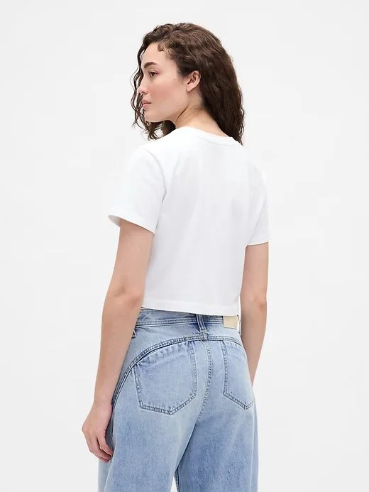 VintageSoft Crop Graphic T-Shirt - New Off White