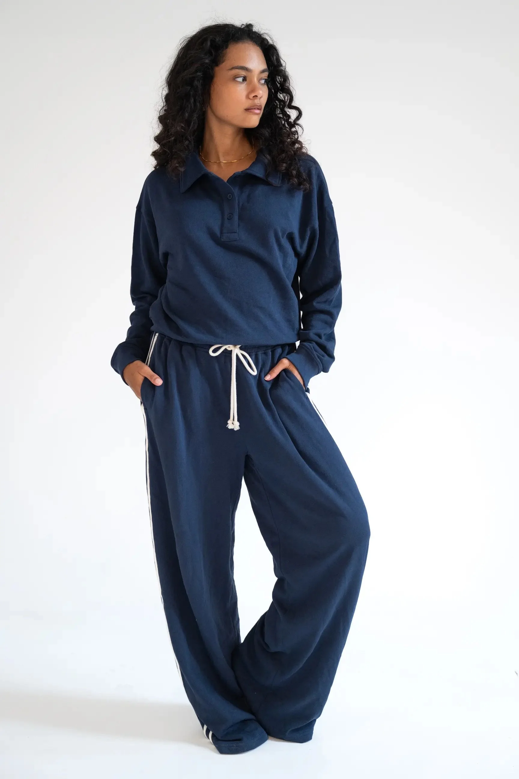 The Stripe Pant - Sapphire