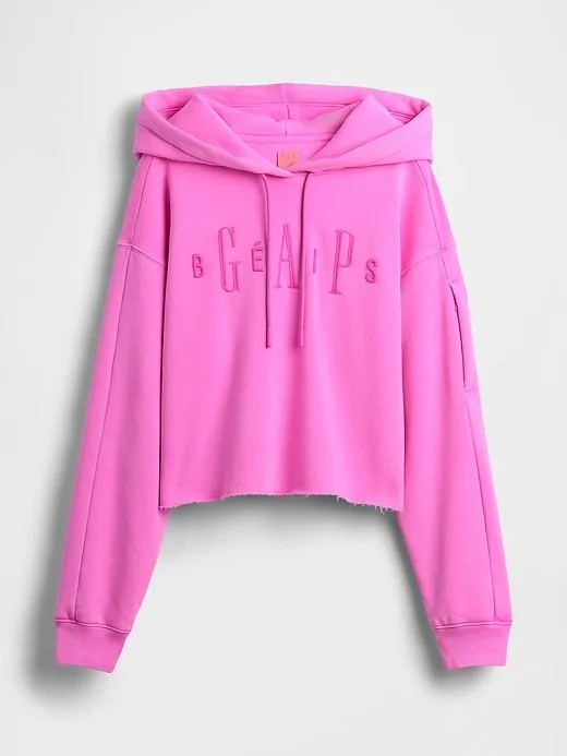 Gap × BÉIS Oversized Crop Hoodie - Pink