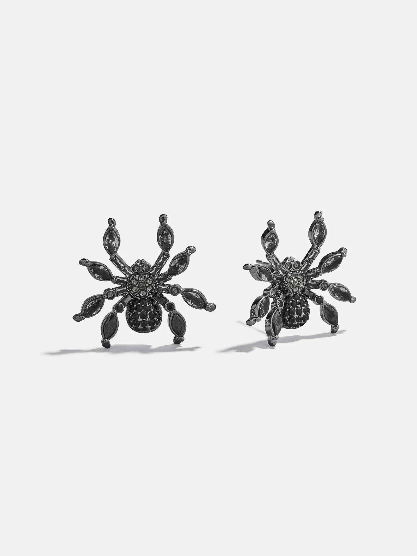 Crystal Creepers Black Spider Earrings