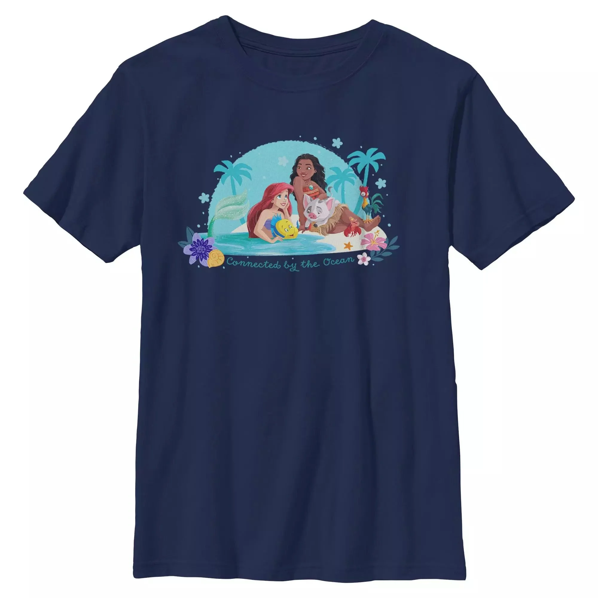 Kids Ariel &amp; Moana "Connected by the Ocean" T-Shirt