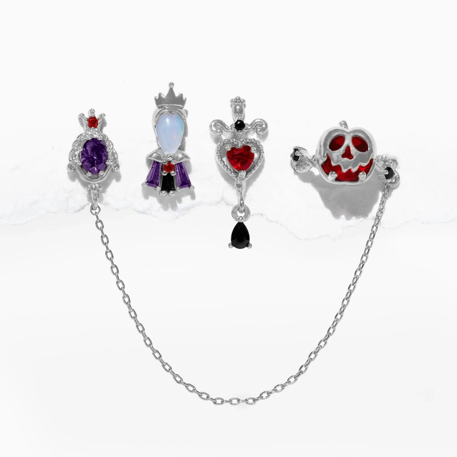 Evil Queen Earring Set - Silver