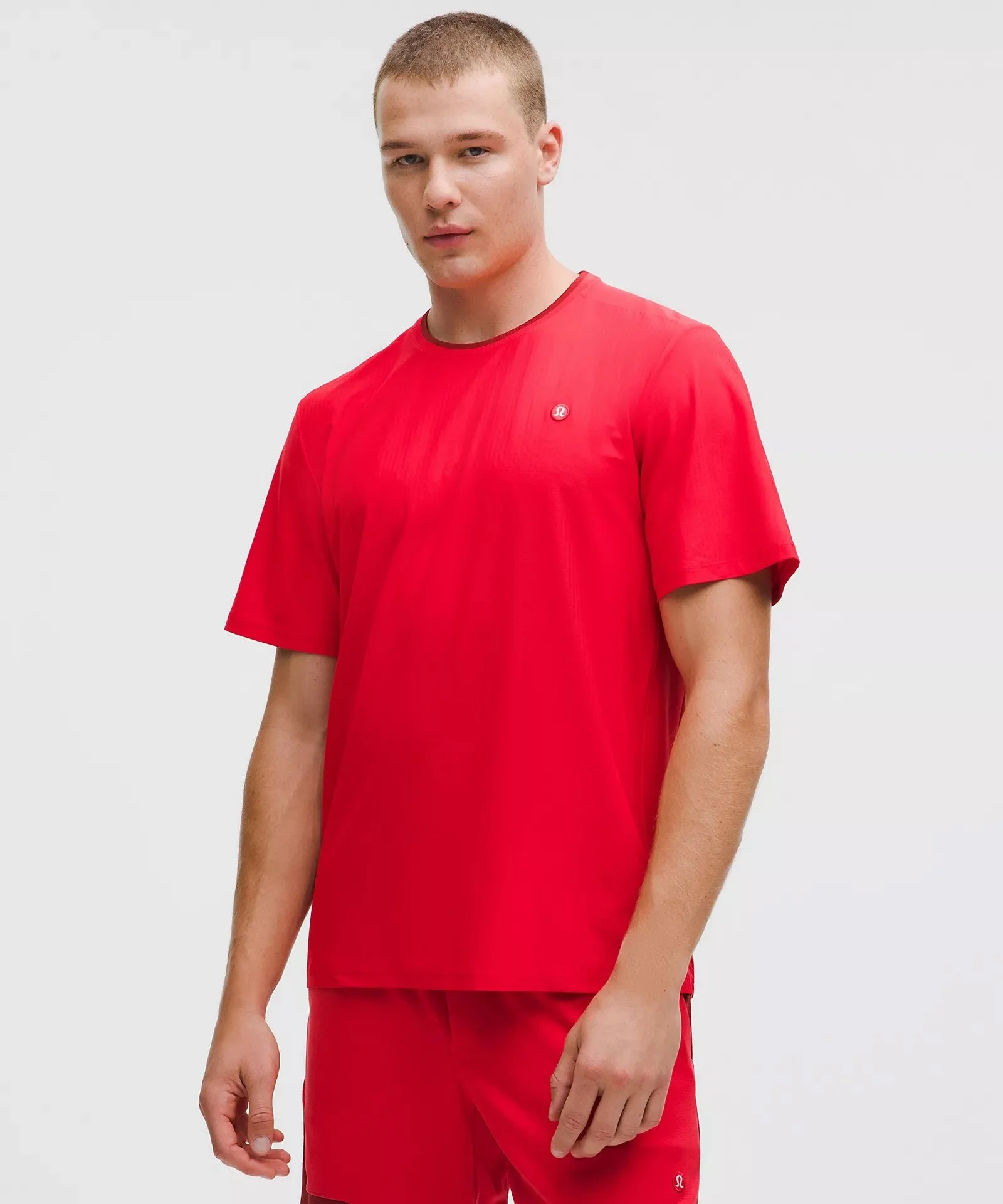 UV-Protective Striped Mesh Tennis T-Shirt