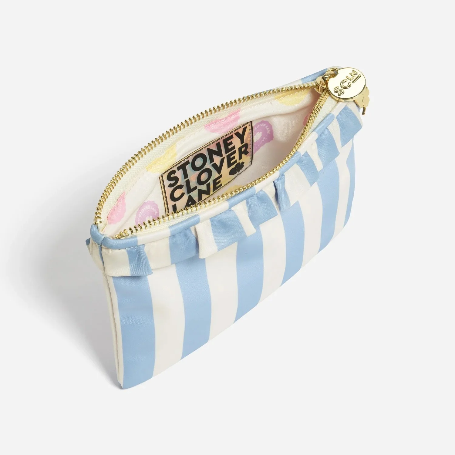 Hydrangea Stripe Mini Flat Pouch