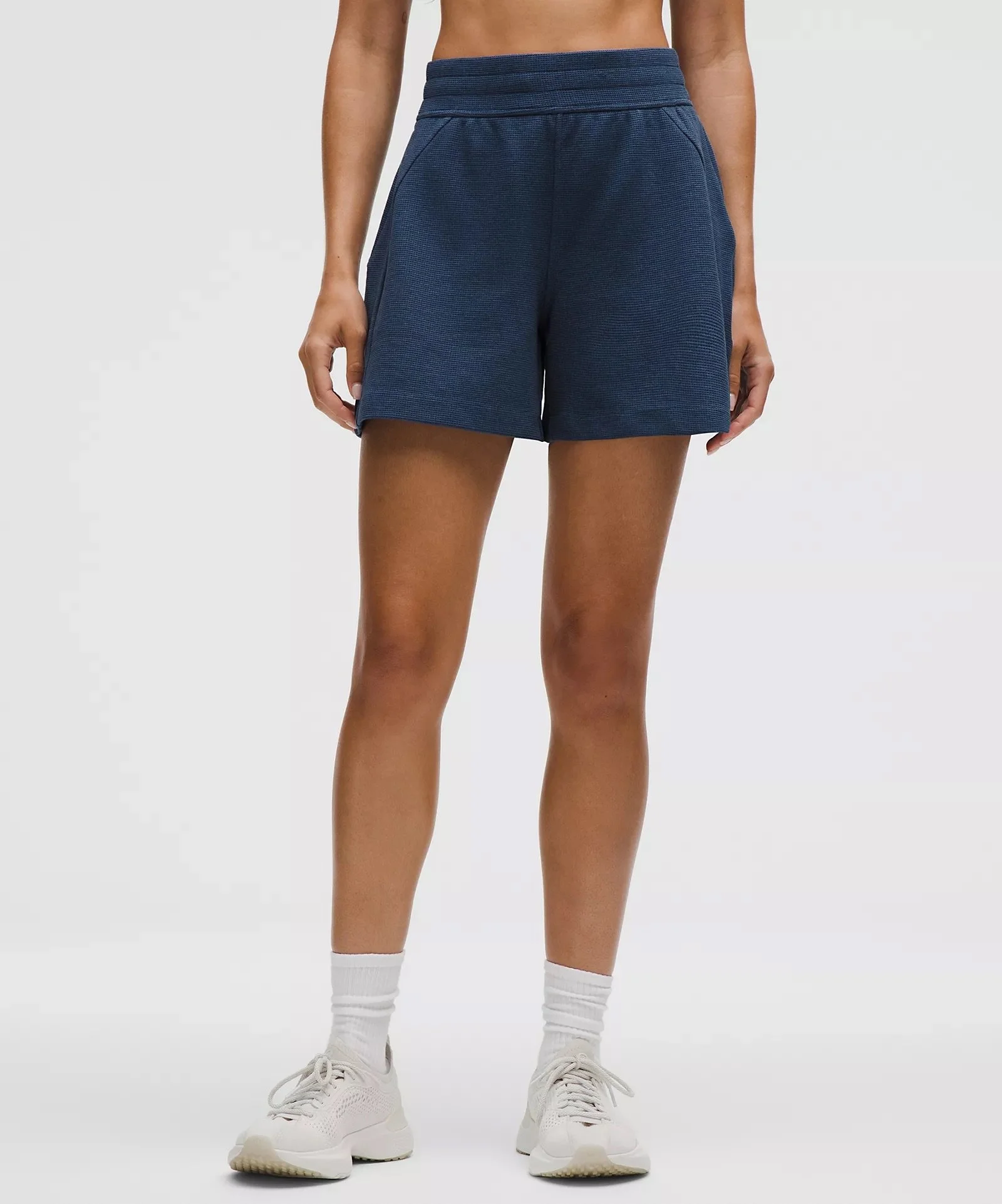 Blue Twill - Scuba High-Rise Short 5" Waffle