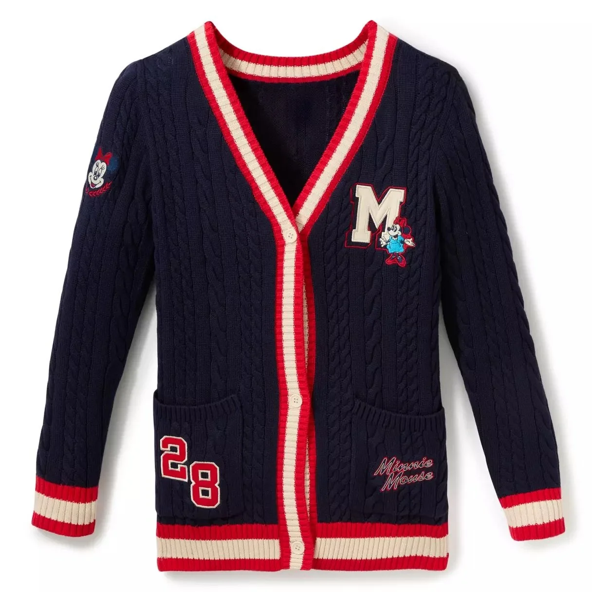Minnie Collegiate Knit Cardigan Sweater