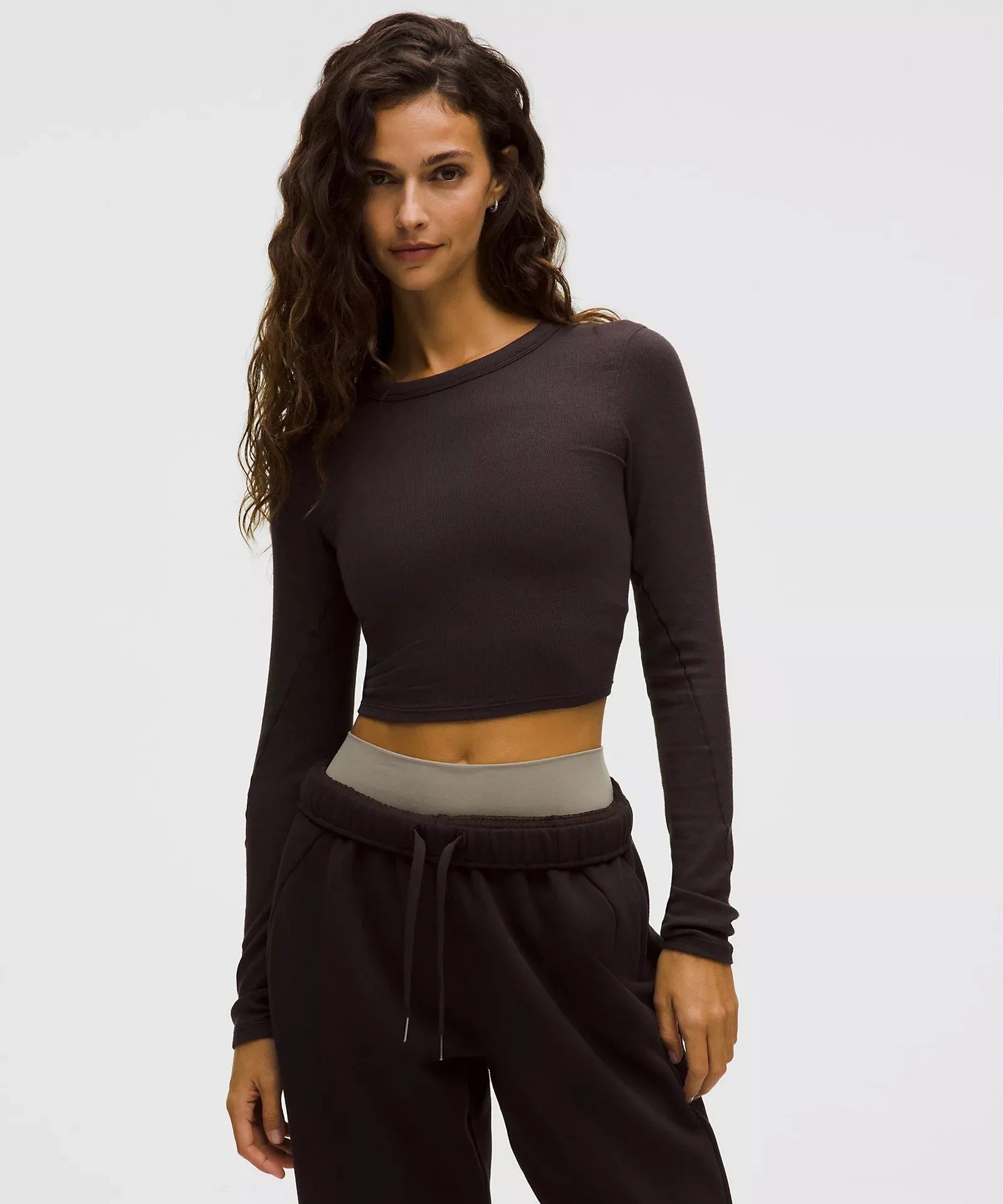 Hold Tight Straight-Hem Cropped Long-Sleeve Shirt