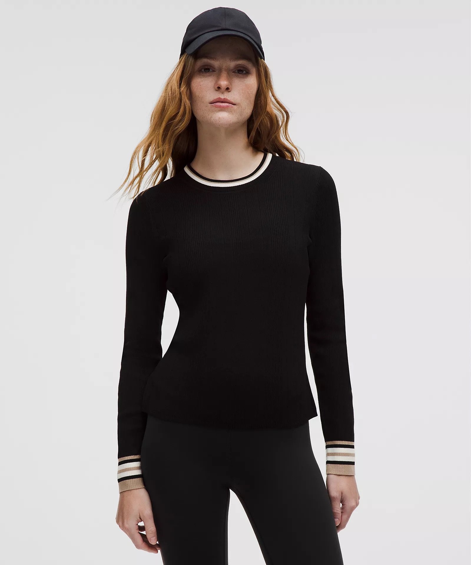 Cotton-Blend Long-Sleeve Crew