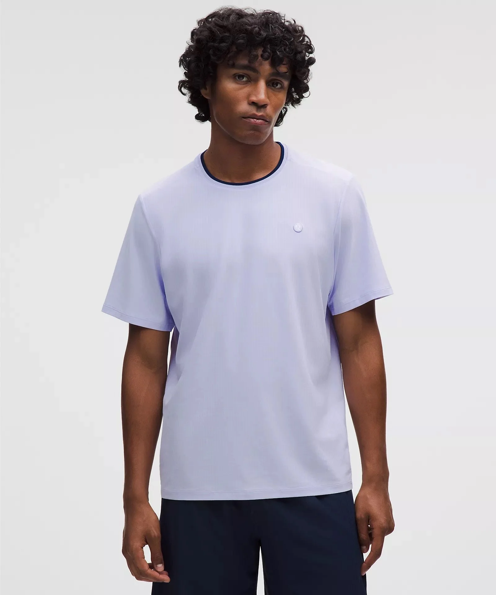 UV-Protective Striped Mesh Tennis T-Shirt