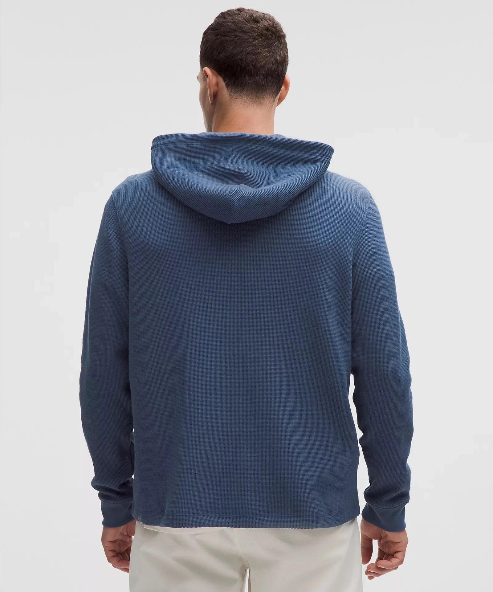 Cotton-Blend Waffle Knit Hoodie