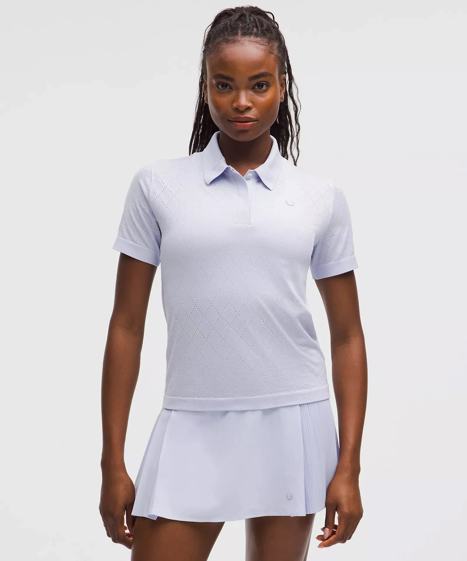 Swiftly Diamond-Knit Polo Shirt
