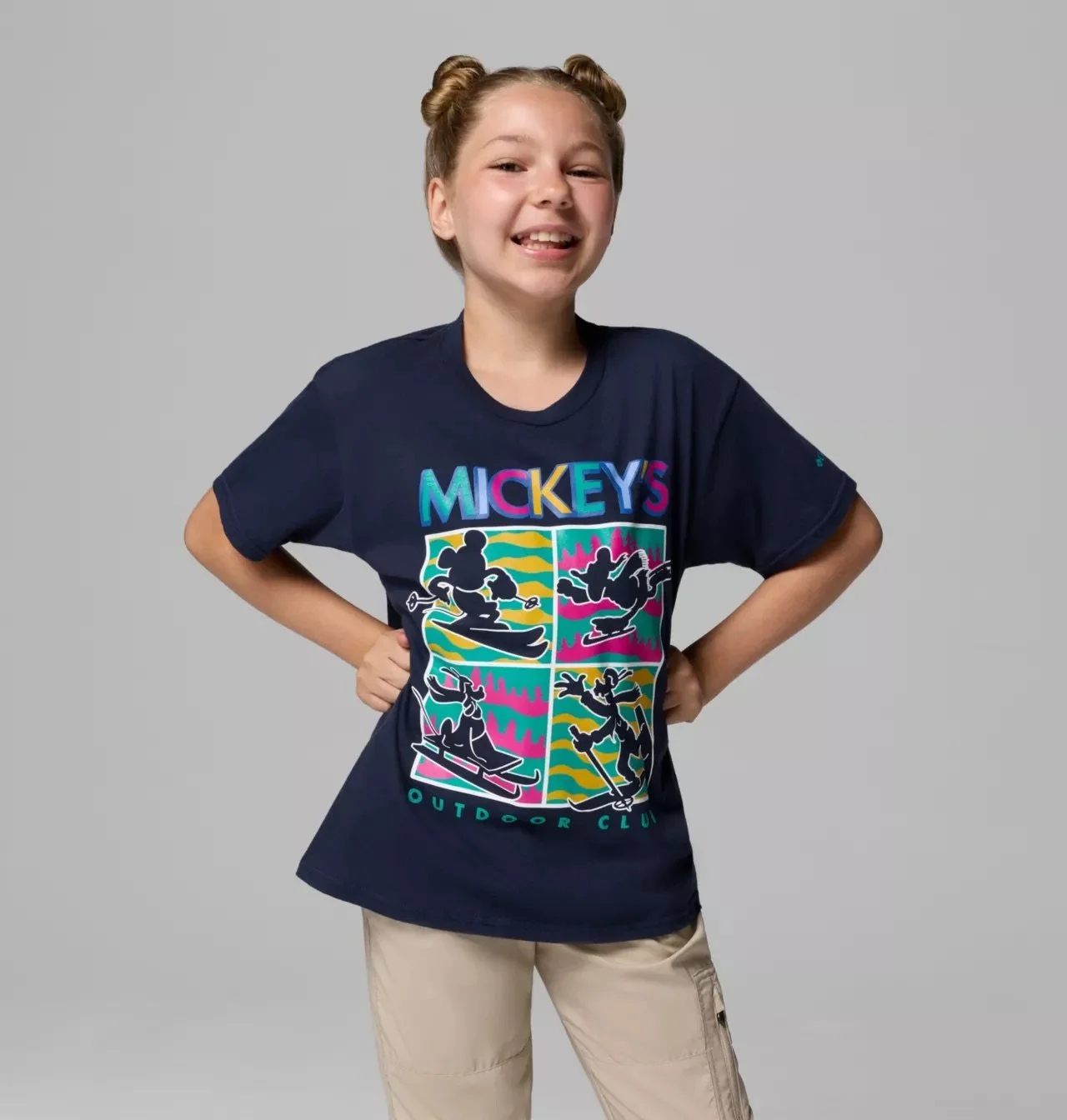 Kids Mickey &amp; Friends Columbia Navy Graphic T-Shirt