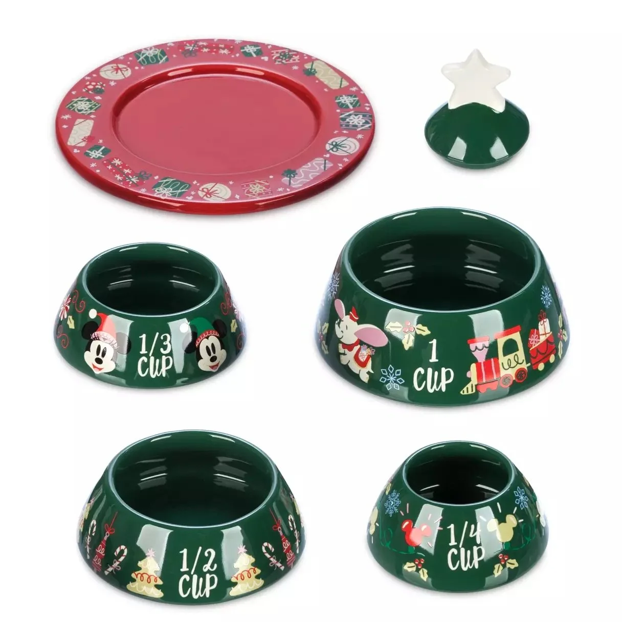 Mickey & Minnie Christmas Tree Stacking Measuring Cup Set