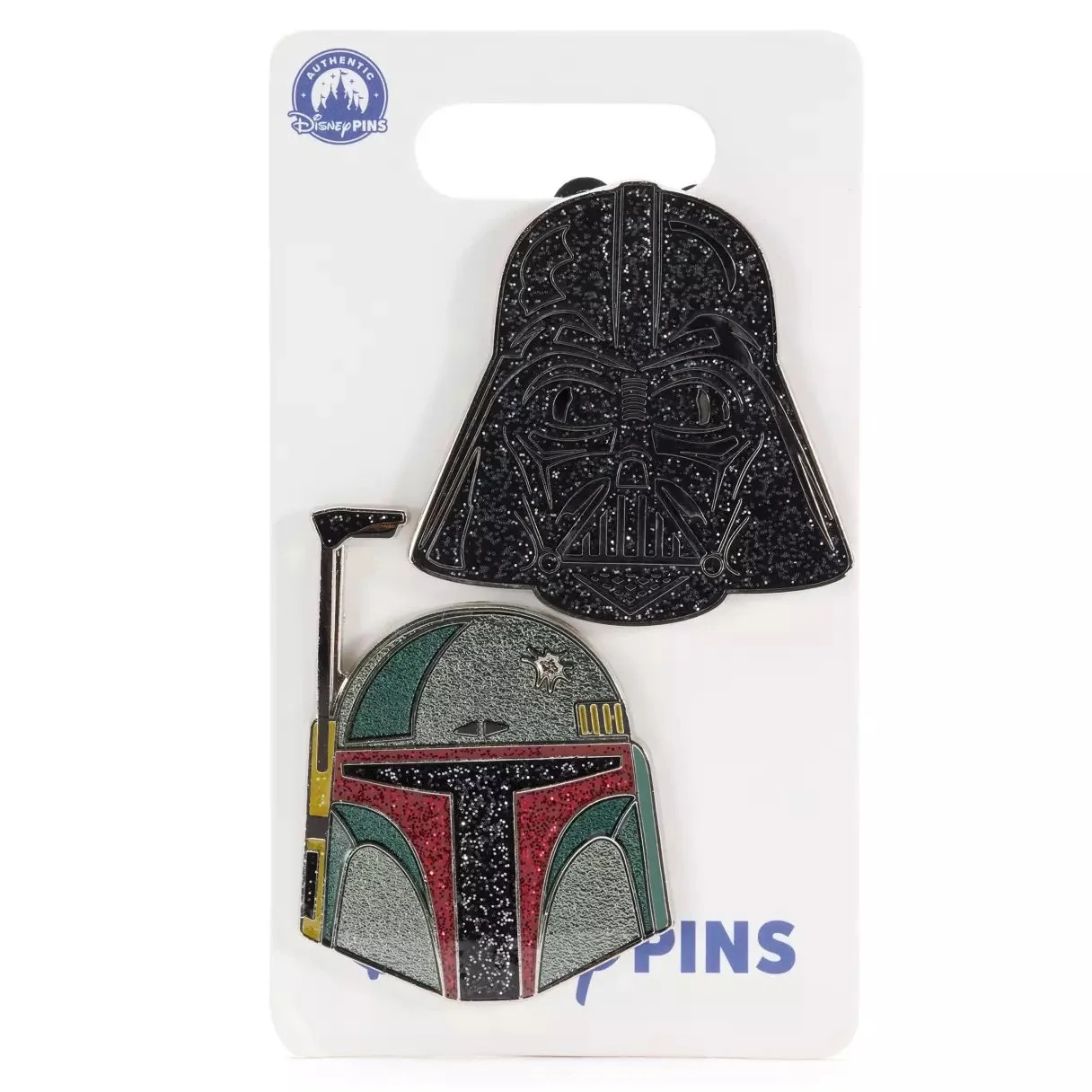 Darth Vader and Boba Fett Helmets Pin Set