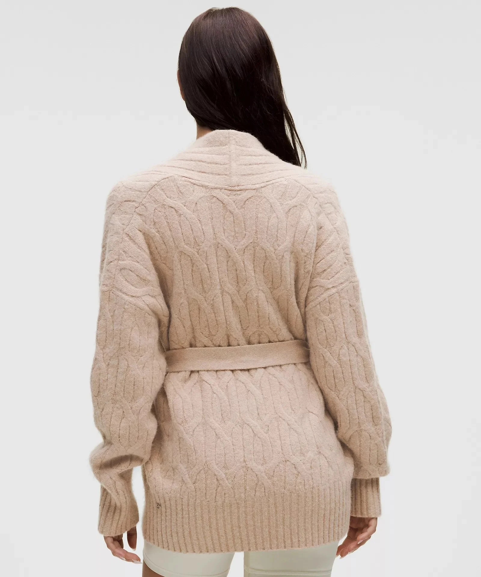 Alpaca-Blend Tie-Front Long Cardigan