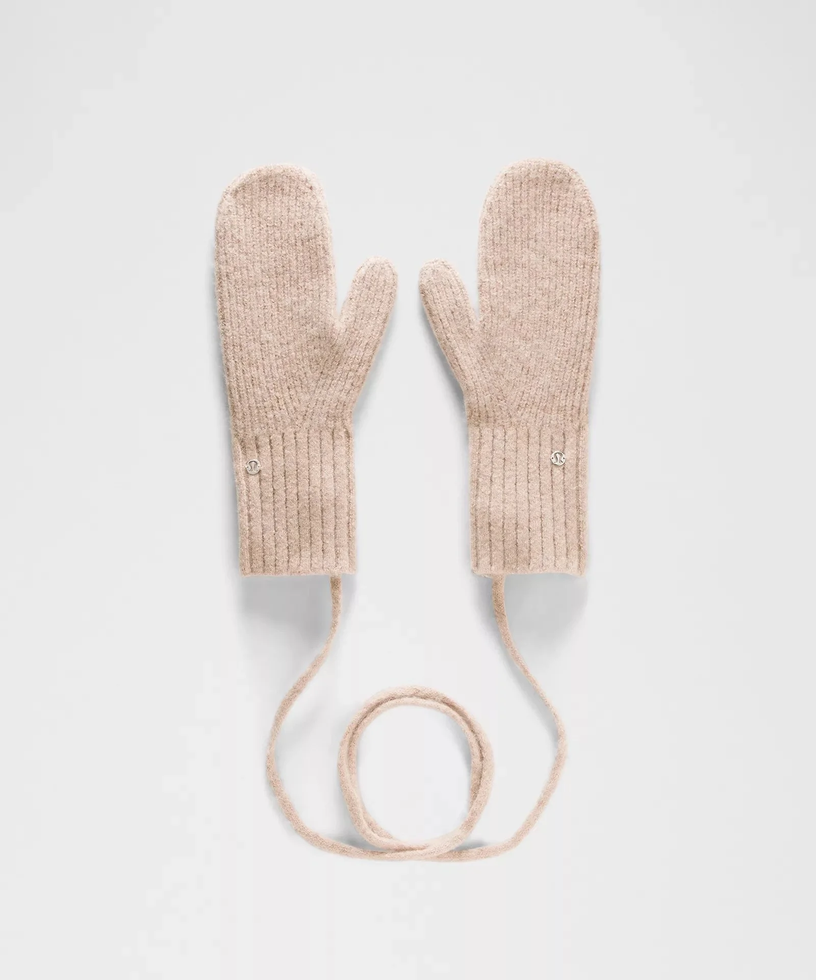 Alpaca Wool-Blend Mittens with String