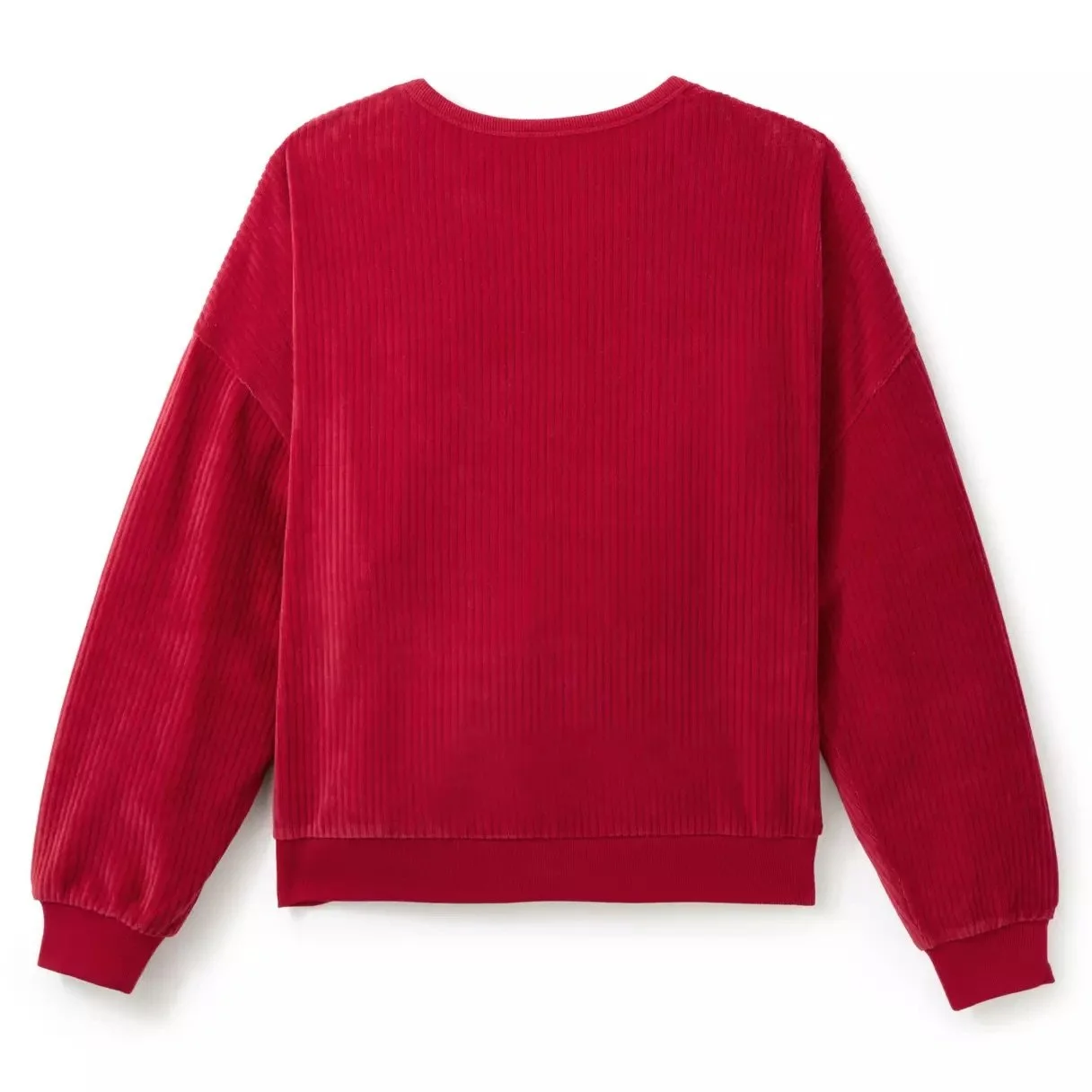 Mickey Icon Red Corduroy Pullover Sweatshirt