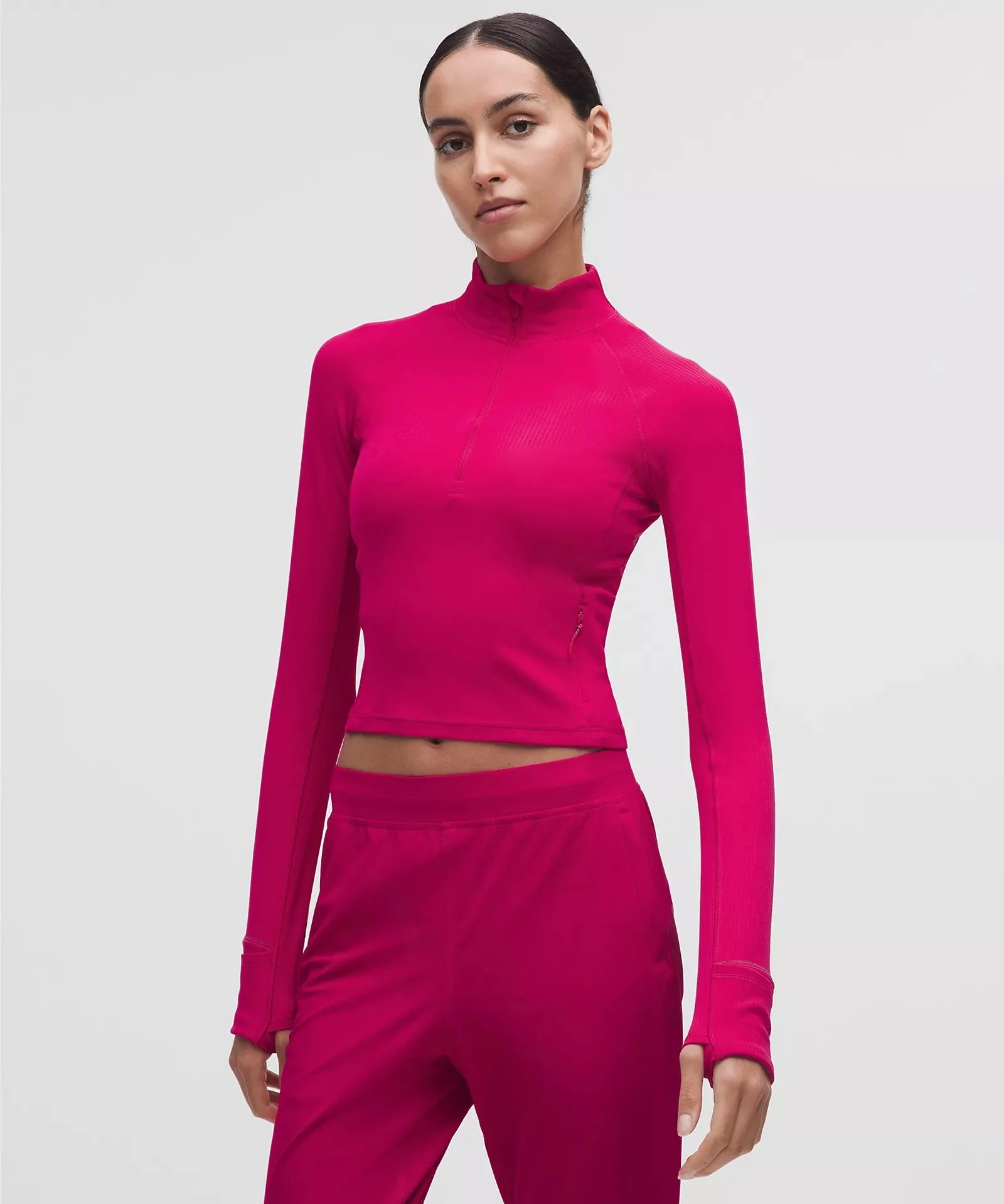 It's Rulu Ribbed Cropped Half Zip