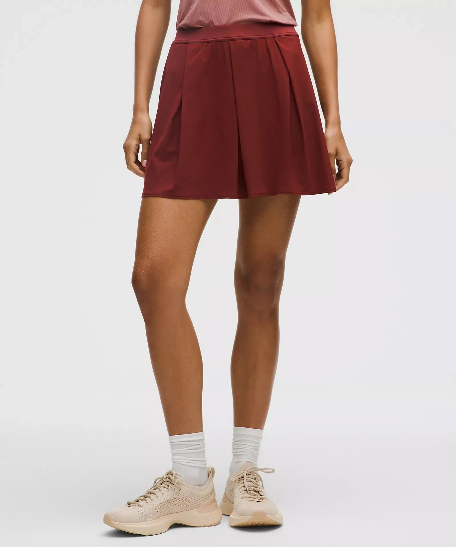 Angled-Pleat High-Rise Tennis Skirt