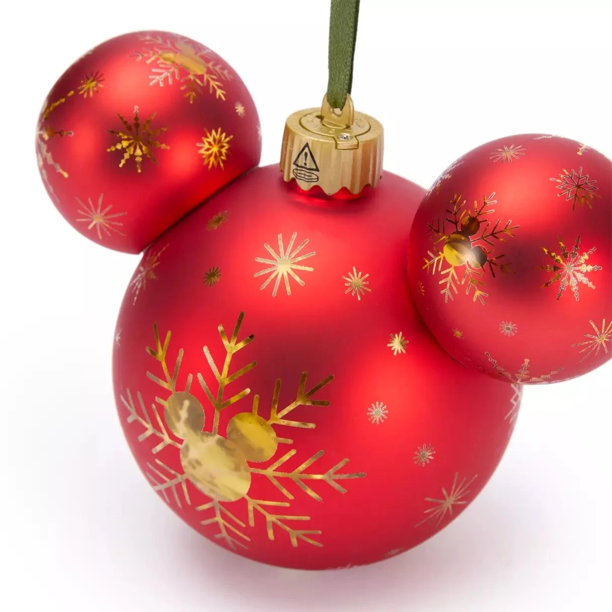 Mickey Icon Light-Up Red Holiday Ornament
