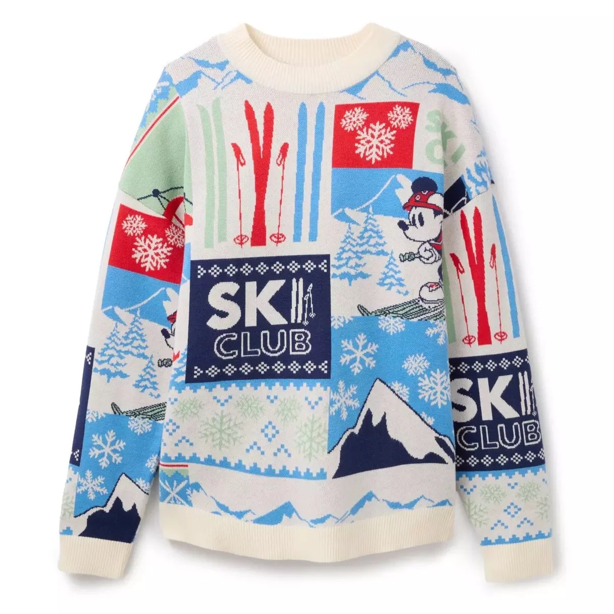 Mickey Winter Scenic Pullover Knit Sweater