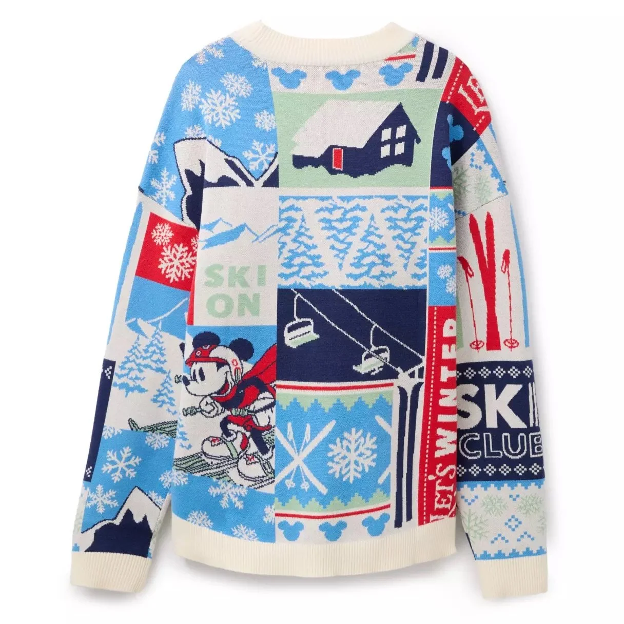 Mickey Winter Scenic Pullover Knit Sweater