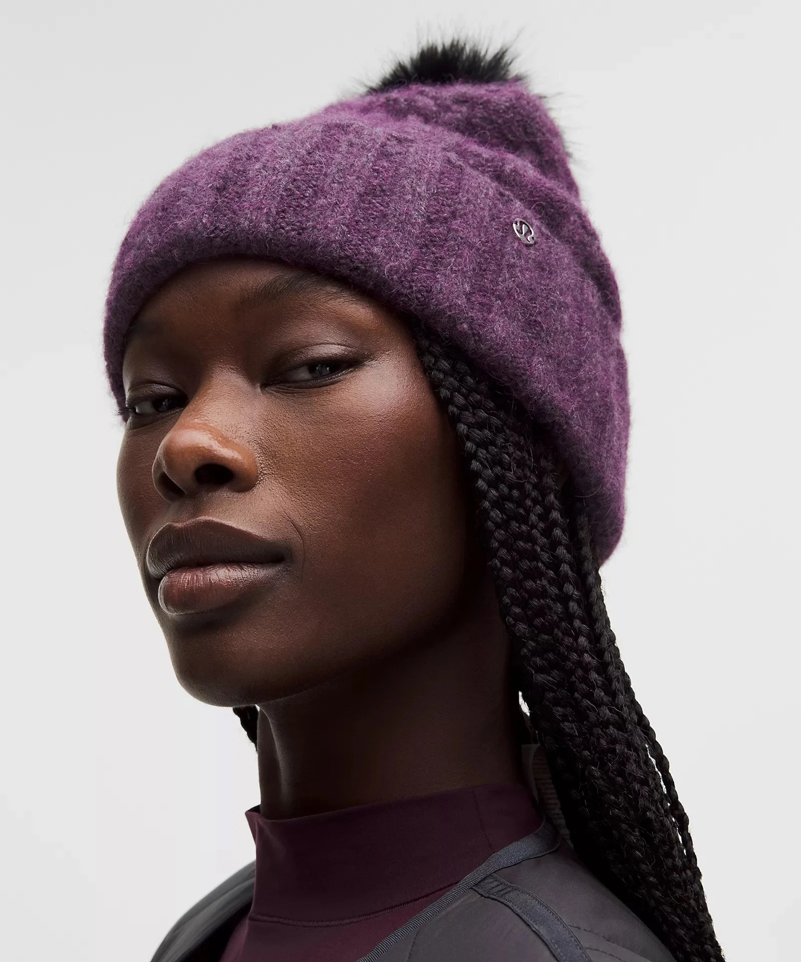 Alpaca Wool-Blend Cable-Knit Pom Beanie lululemom Black Plum Collection October 2025 2.jpeg