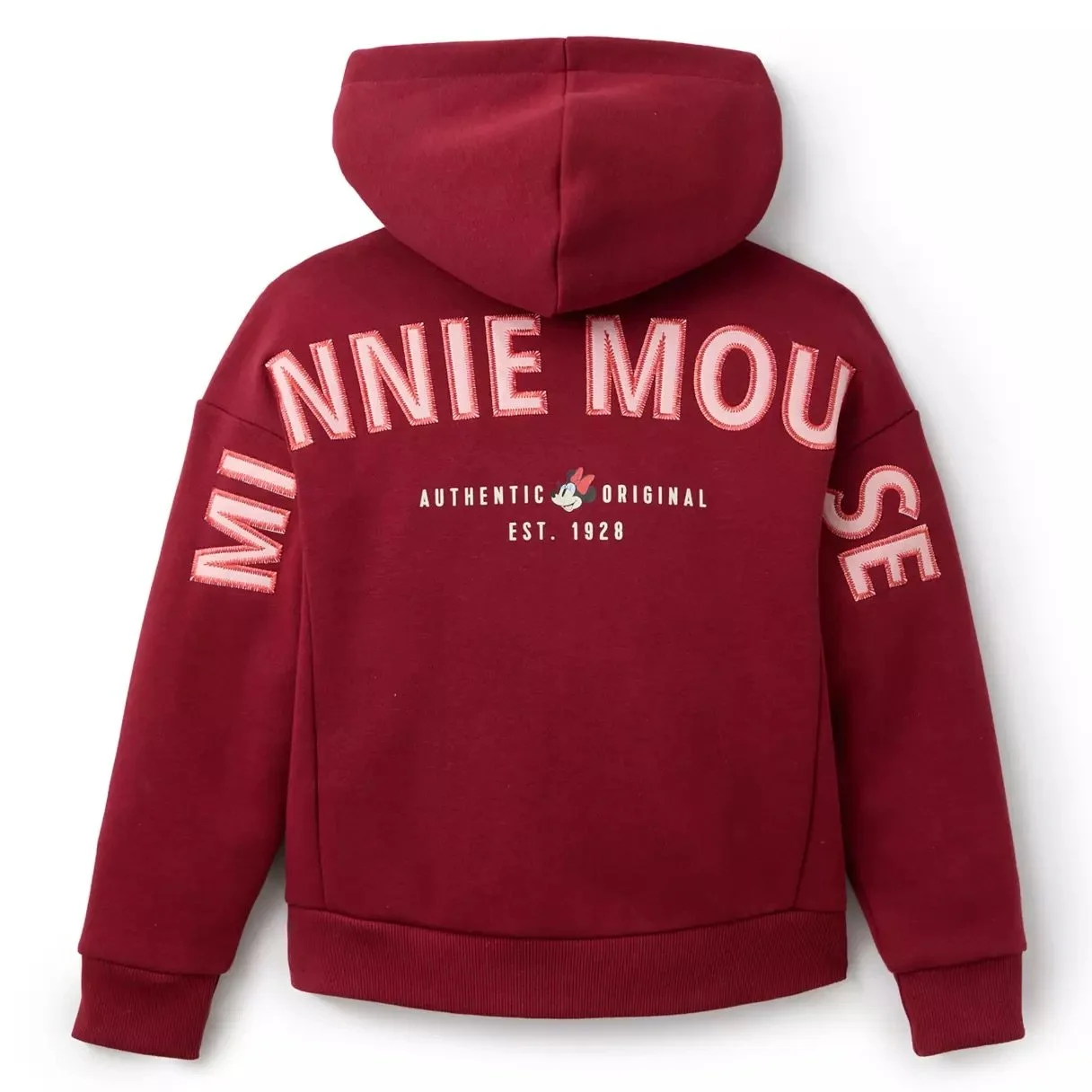 Kids Minnie Maroon Zip Hoodie