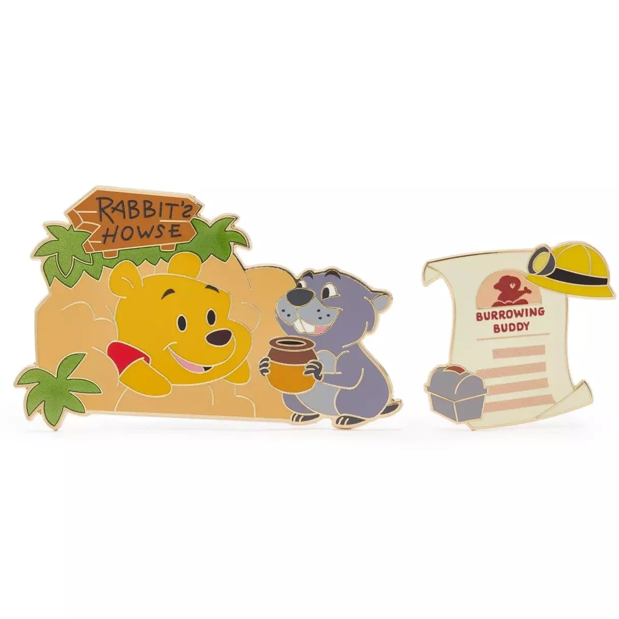 Pooh and Gopher Pin Set