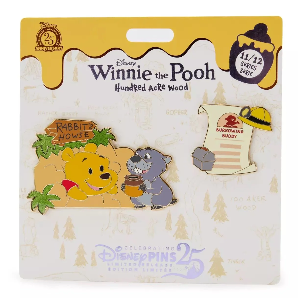 Pooh and Gopher Pin Set