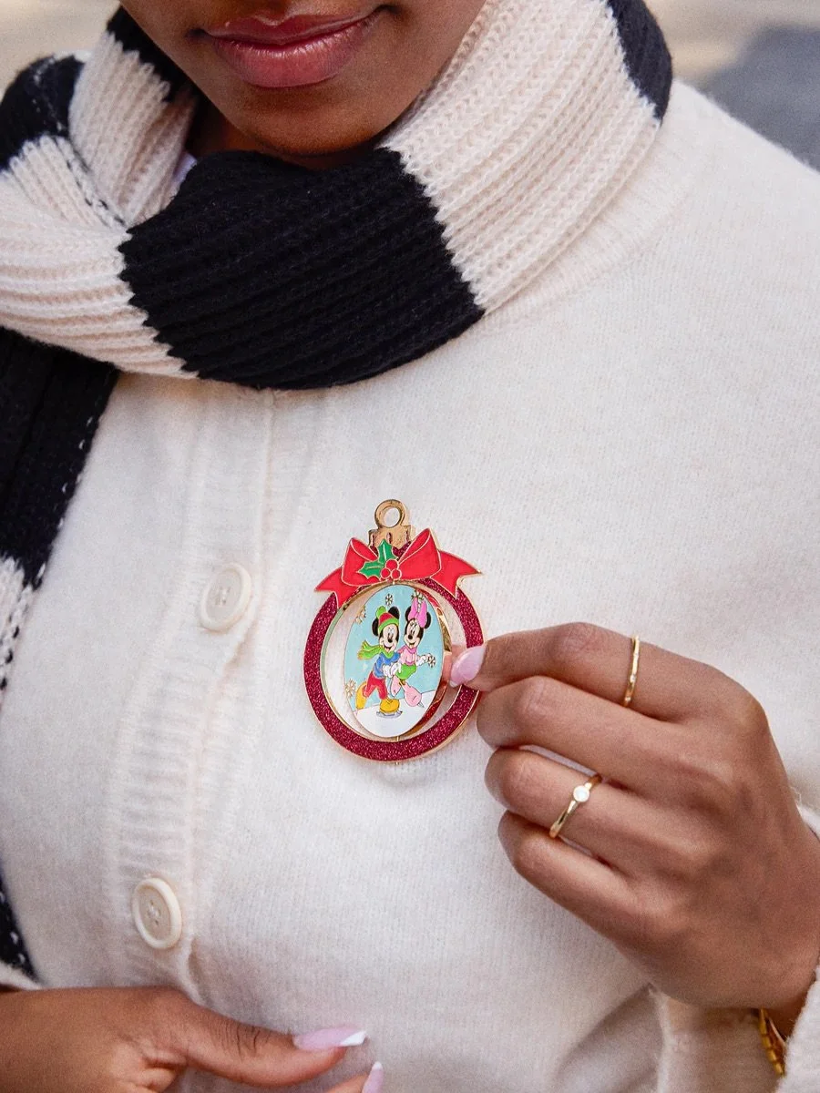 Mickey &amp; Minnie Reversible Christmas Pin