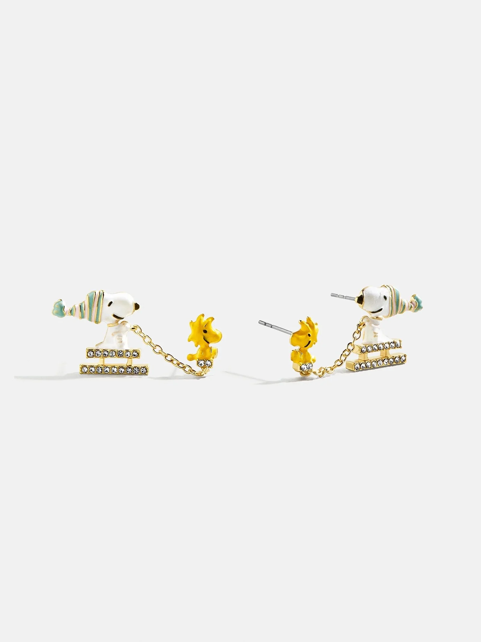 Snoopy &amp; Woodstock Sledding Earrings