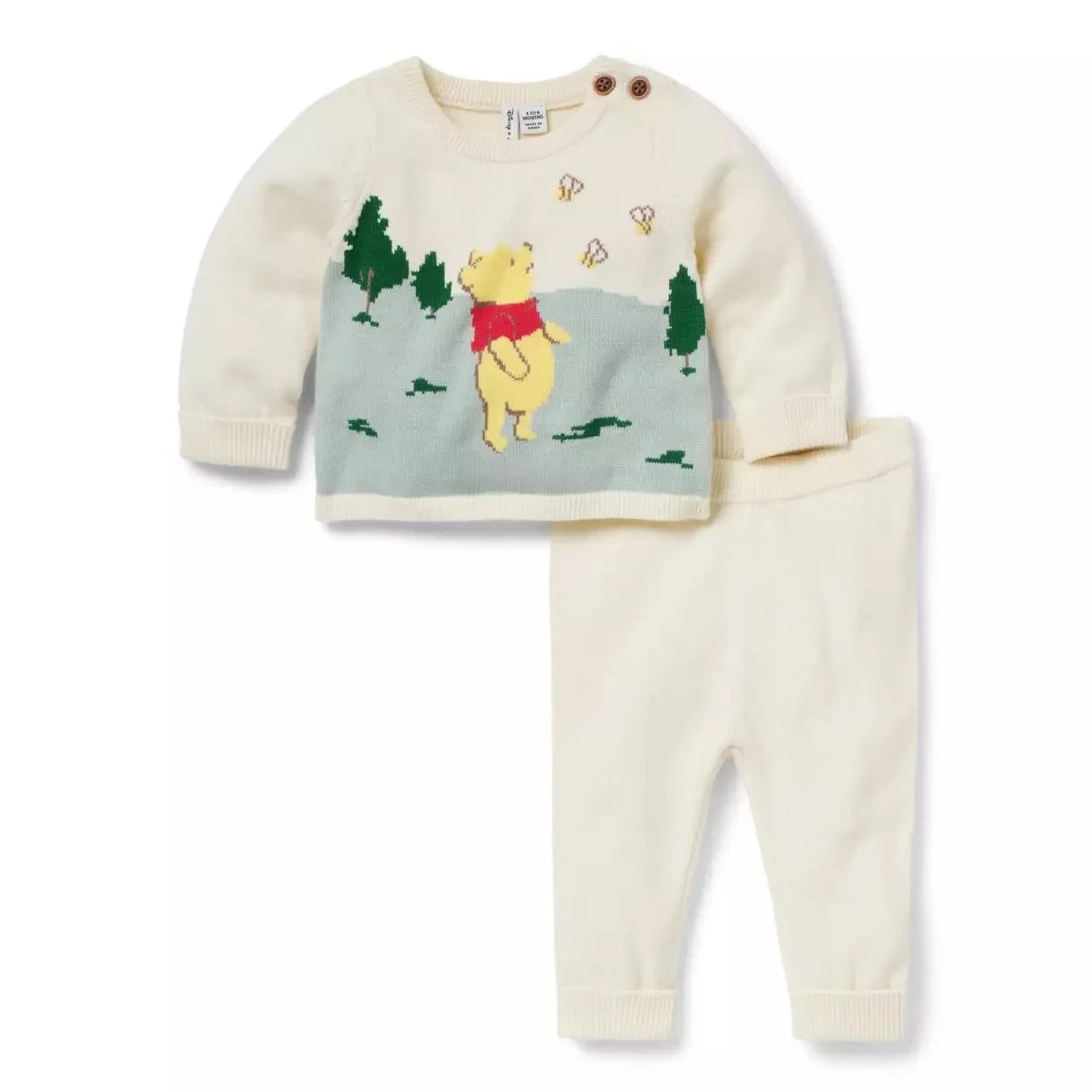 Pooh Knit Sweater and Pants Set