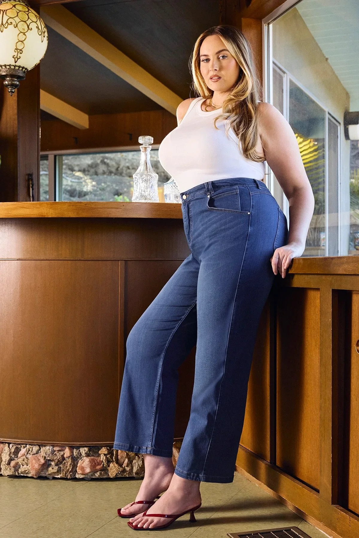 Superstretch Straight Leg Jeans - Medium Wash