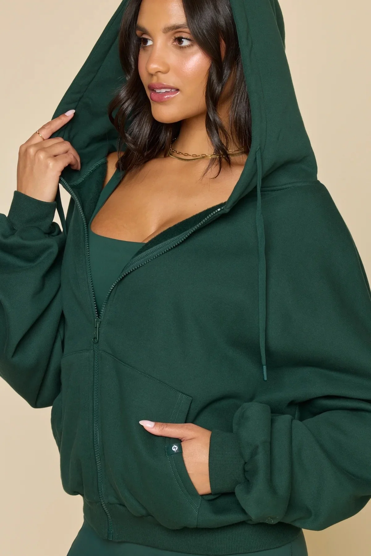 Zip Cloud Hoodie - Pine