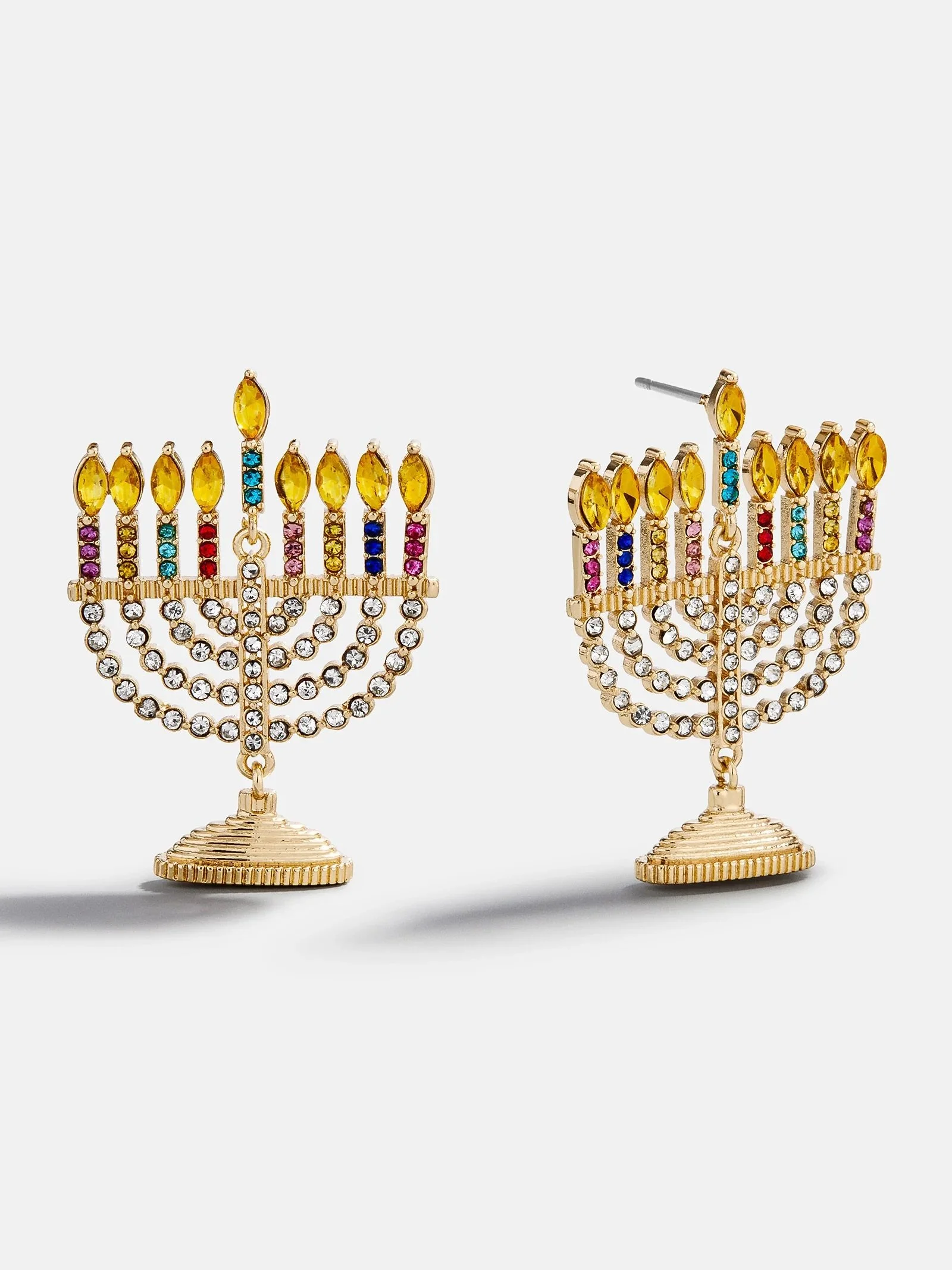 Glow Big Menorah Statement Earrings