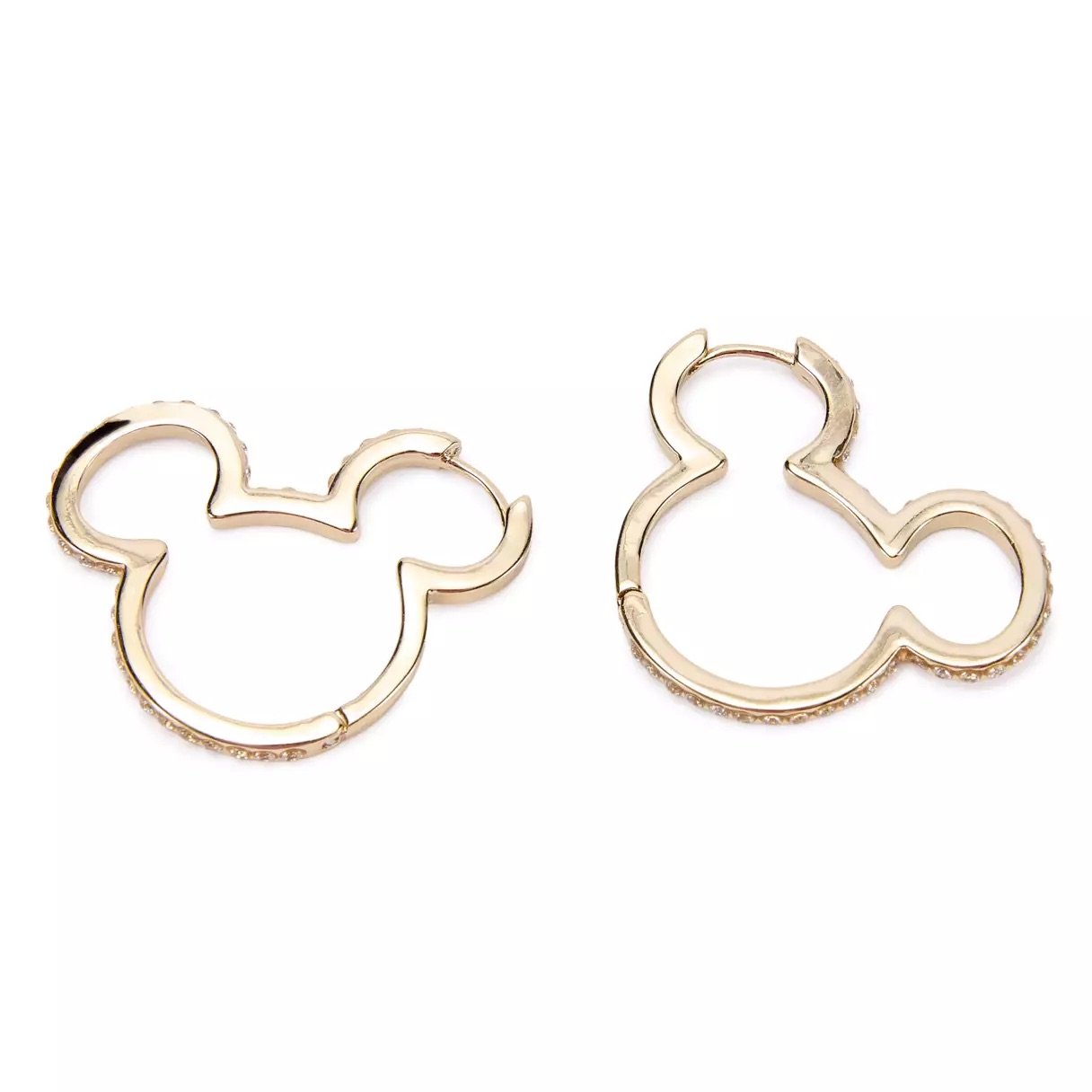 Mickey Icon Cubic Zirconia Hoop Earrings