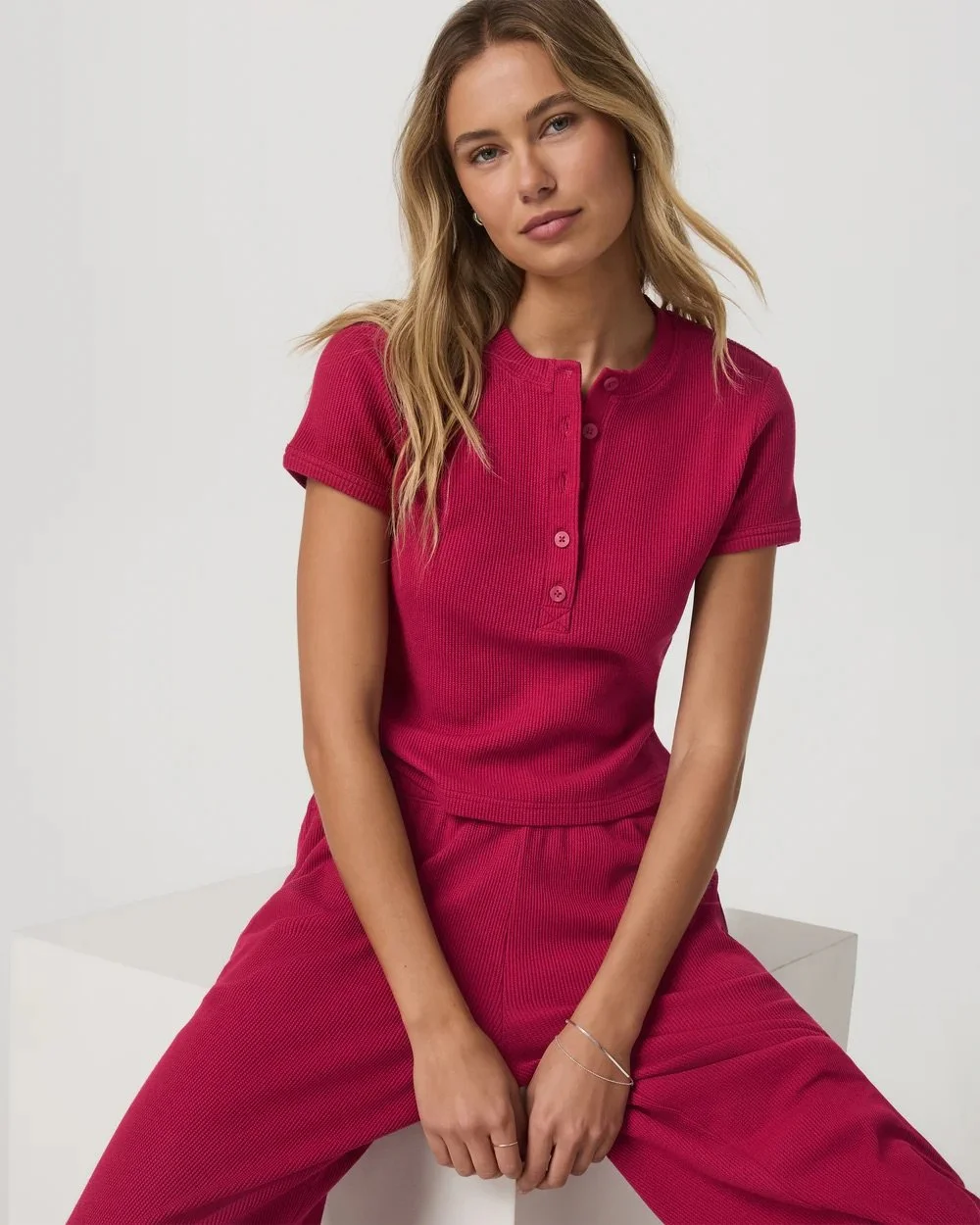 Short Sleeve Waffle Baby Tee