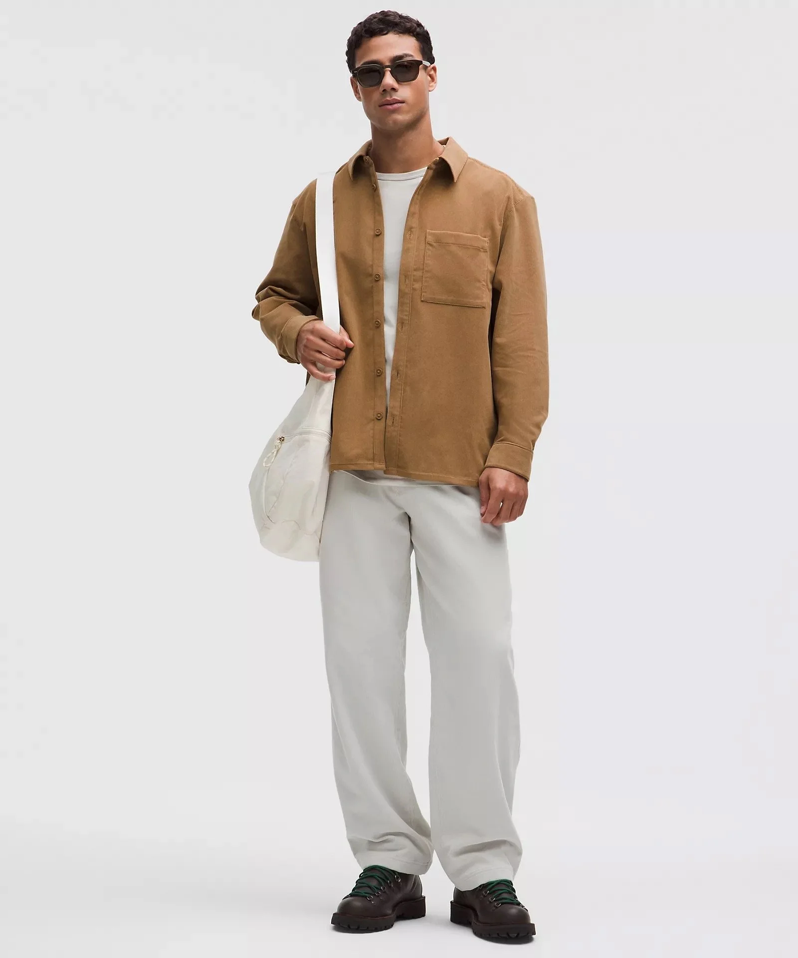 Corduroy Relaxed-Fit Long-Sleeve Button-Up Shirt