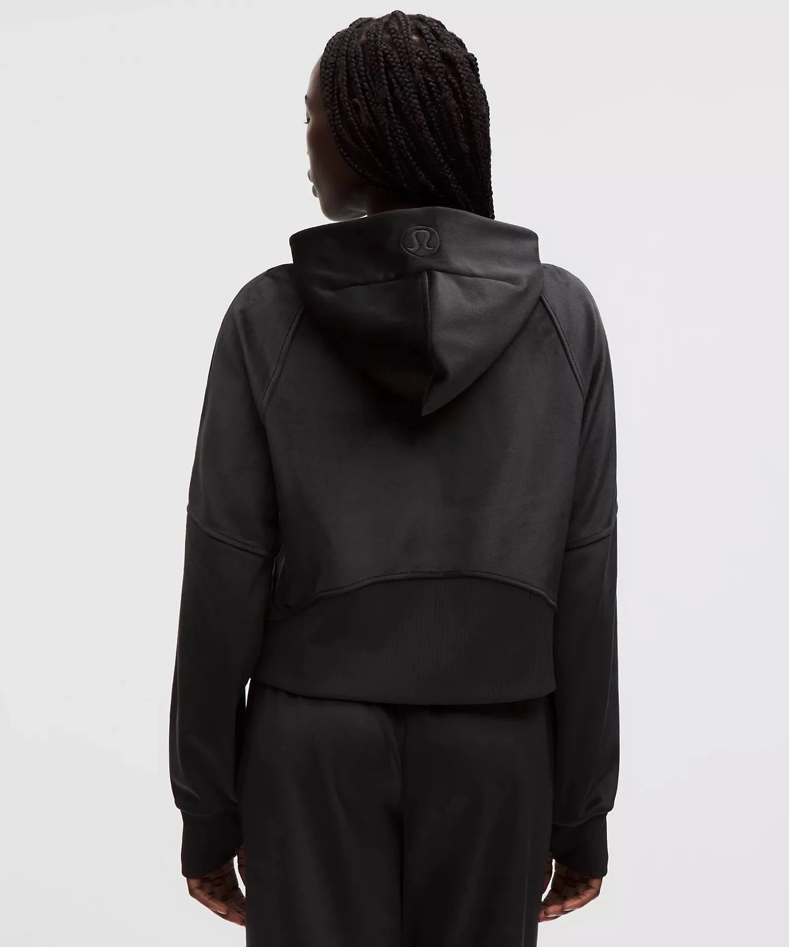 Scuba Oversized Full-Zip Hoodie Velvet - Black