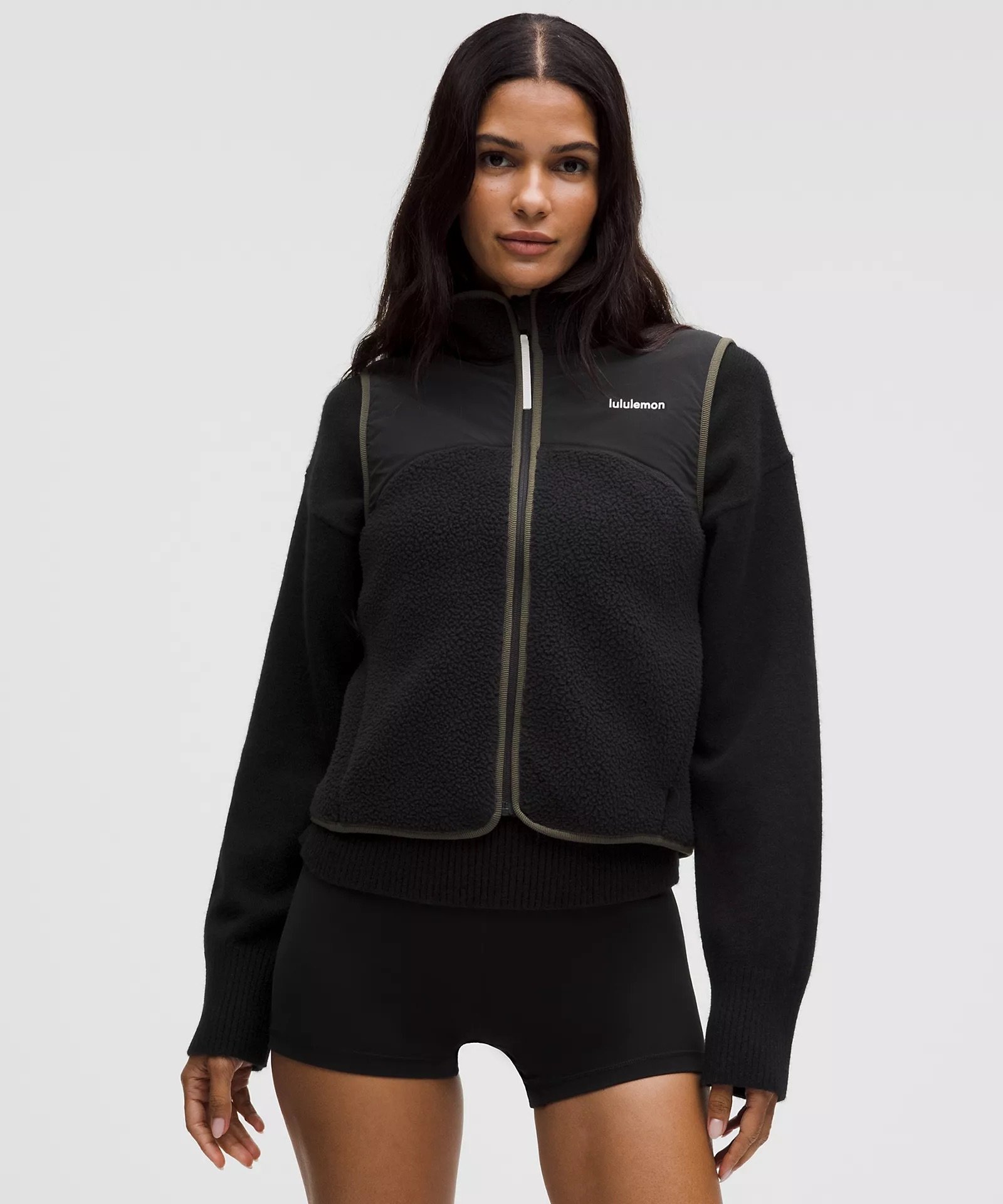 High-Pile Fleece Vest - Black