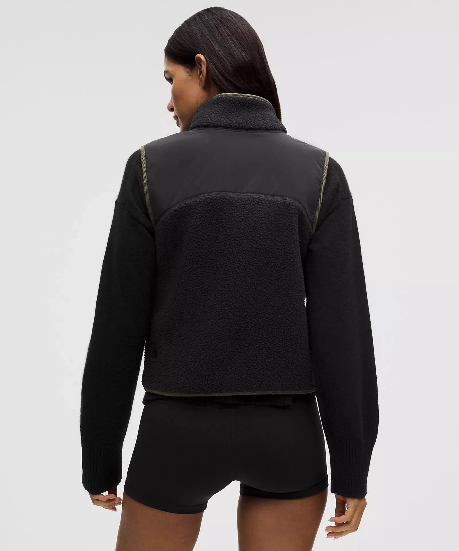 High-Pile Fleece Vest - Black