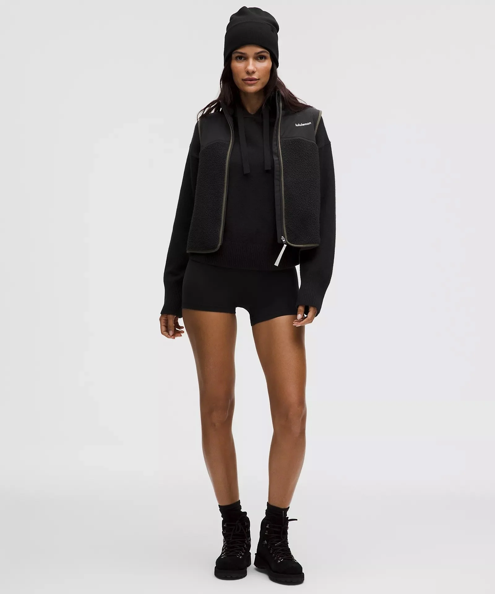 High-Pile Fleece Vest - Black