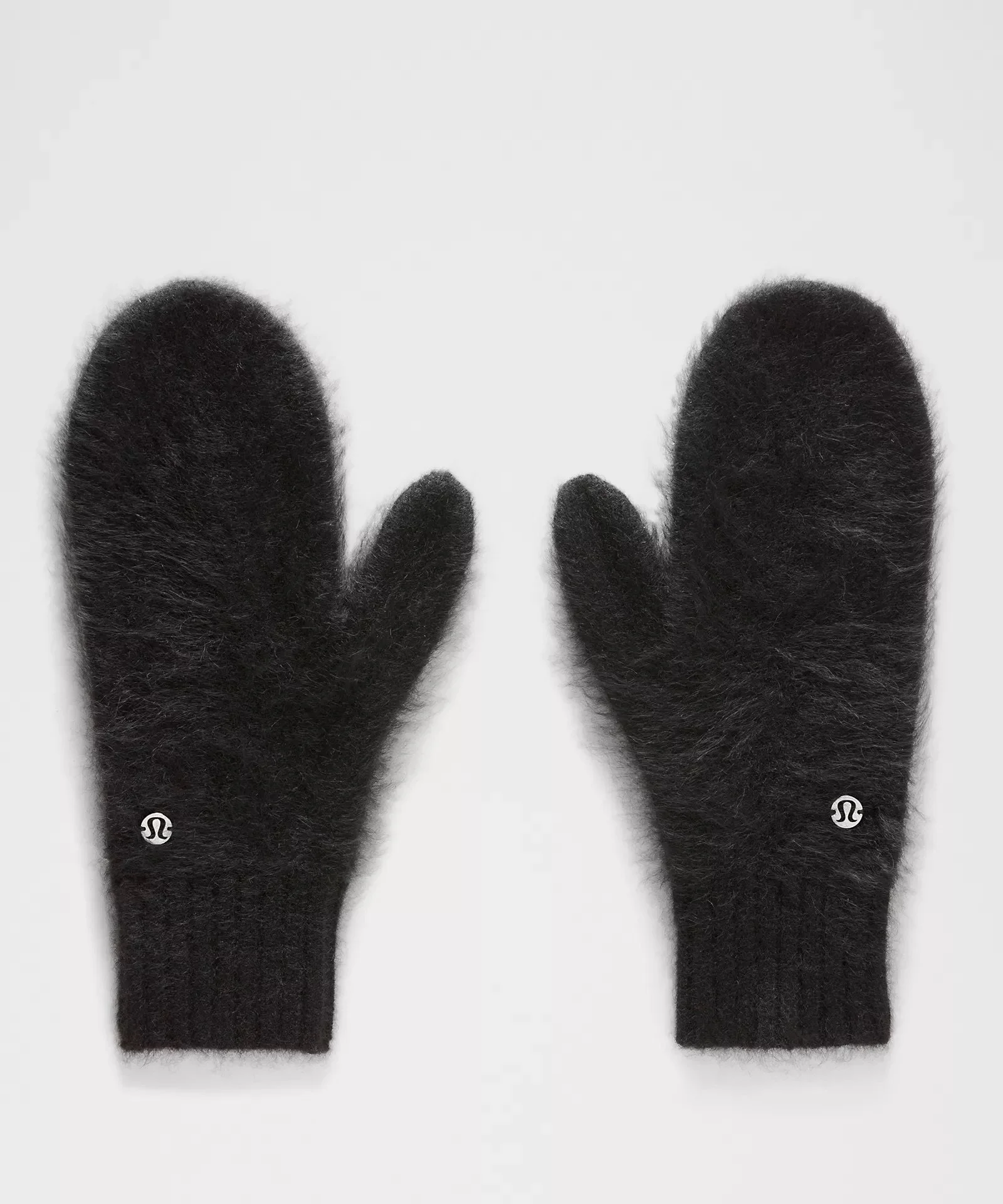 Fuzzy Cashmere Mittens - Black