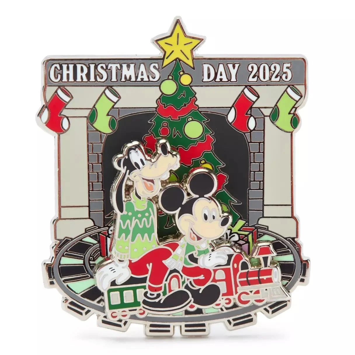 Mickey &amp; Goofy Christmas Day 2025 Slider Pin