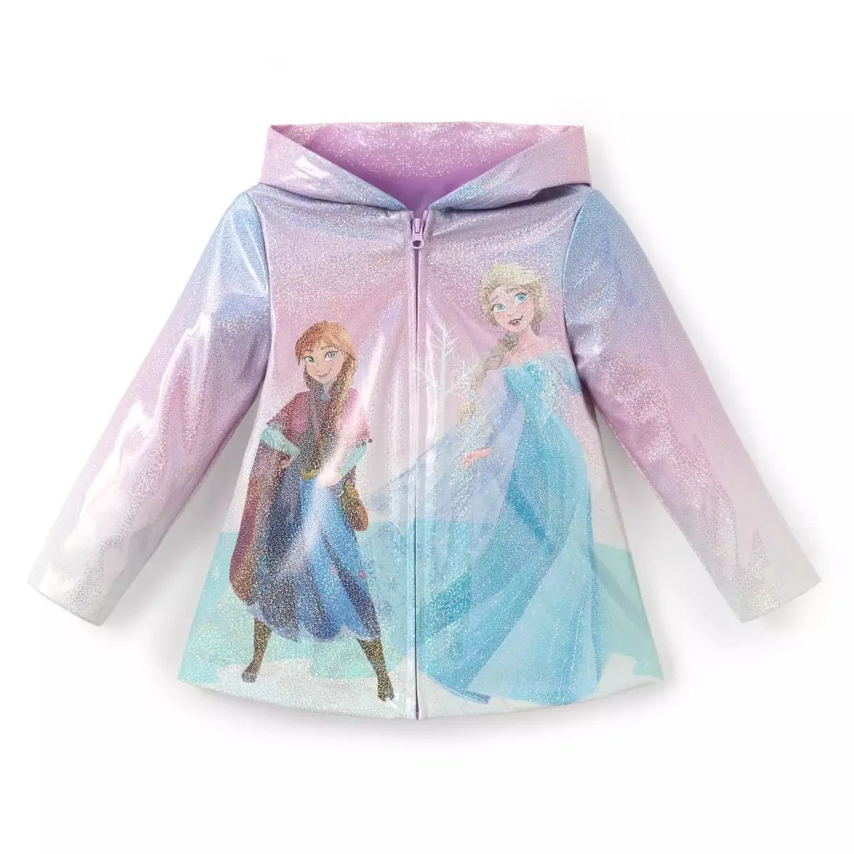 Anna and Elsa Glitter Rain Jacket