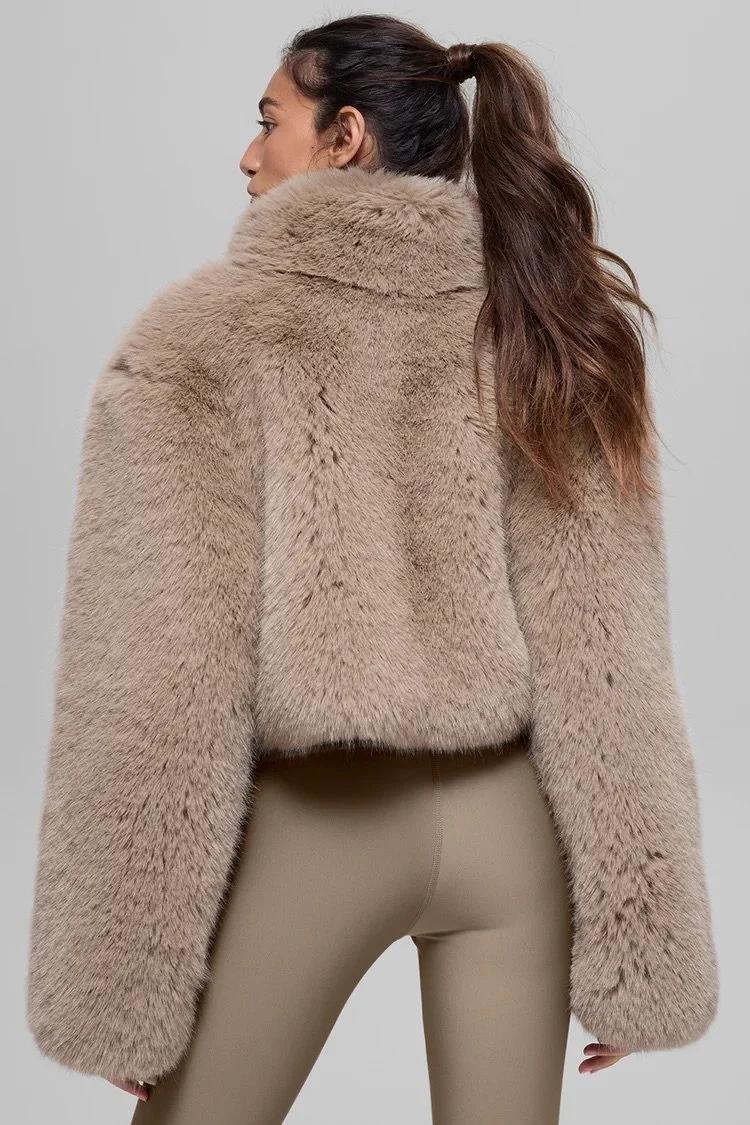 Opulent Faux Fur Cropped Jacket