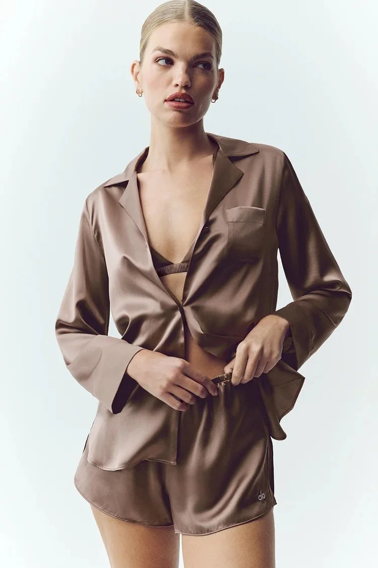 Silk Luminous Button Up