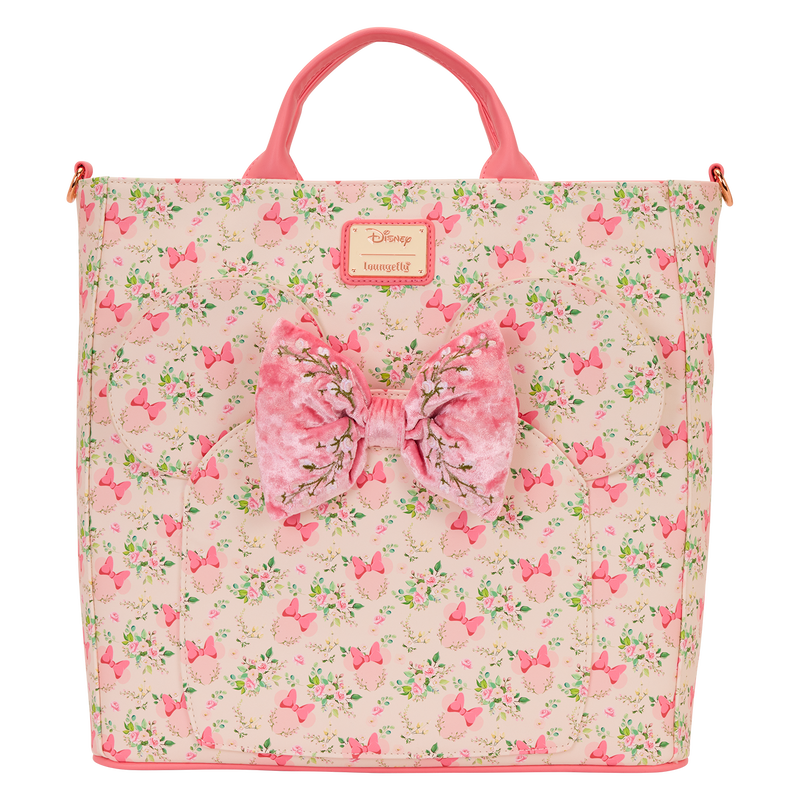 Minnie Mouse Floral All-Over Print Convertible Backpack &amp; Tote Crossbody Bag