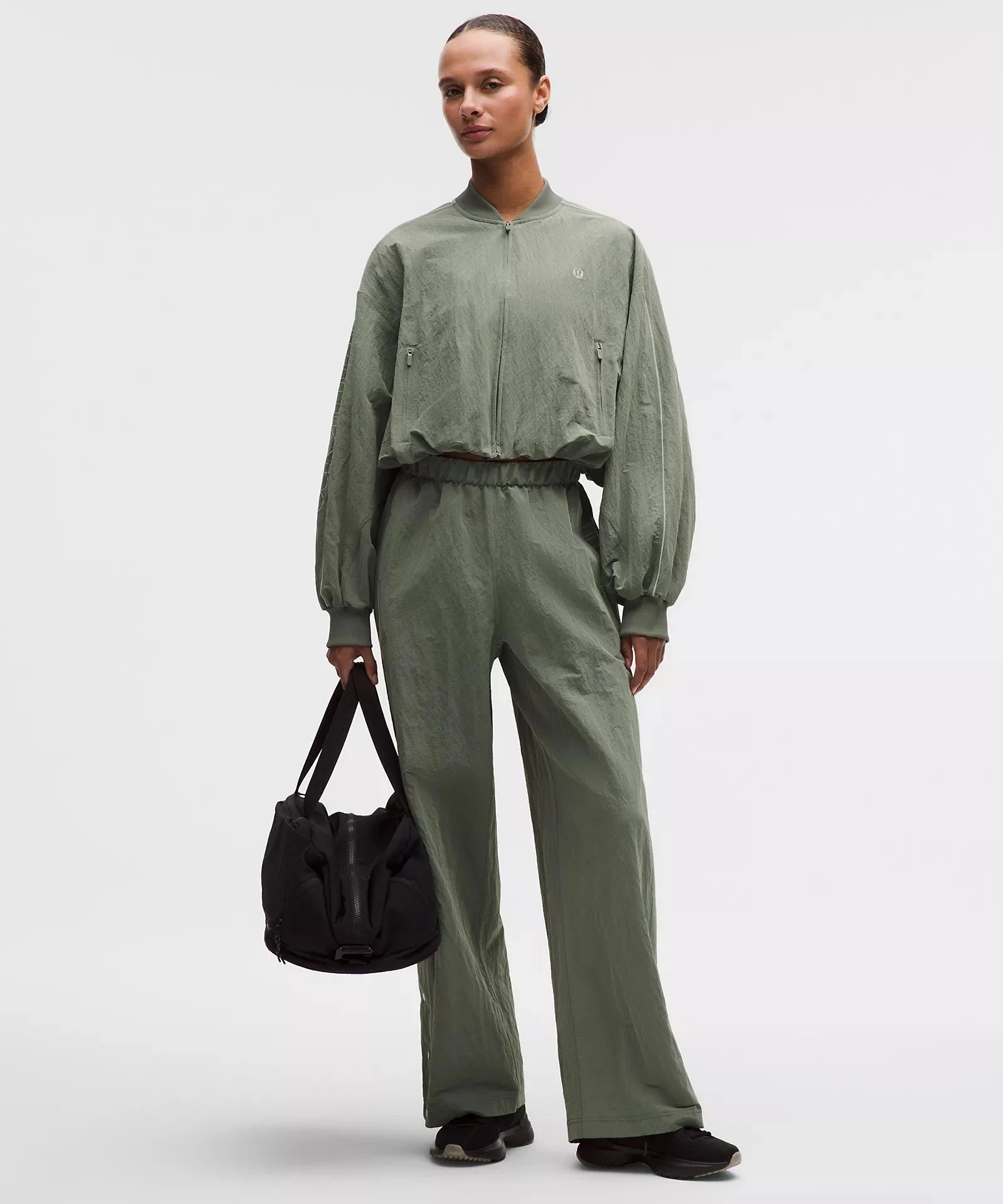 Crinkle Nylon Track Jacket Wordmark